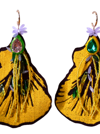 Leaves earrings purple/orange