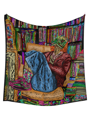Bibliophile  silk twill scarf